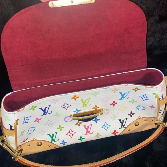 SOLD- TAKASHI MURAKAMI X LOUIS VUITTON WHITE MONOGRAM MULTICOLOR BEVERLY GM - Picture 9 of 14